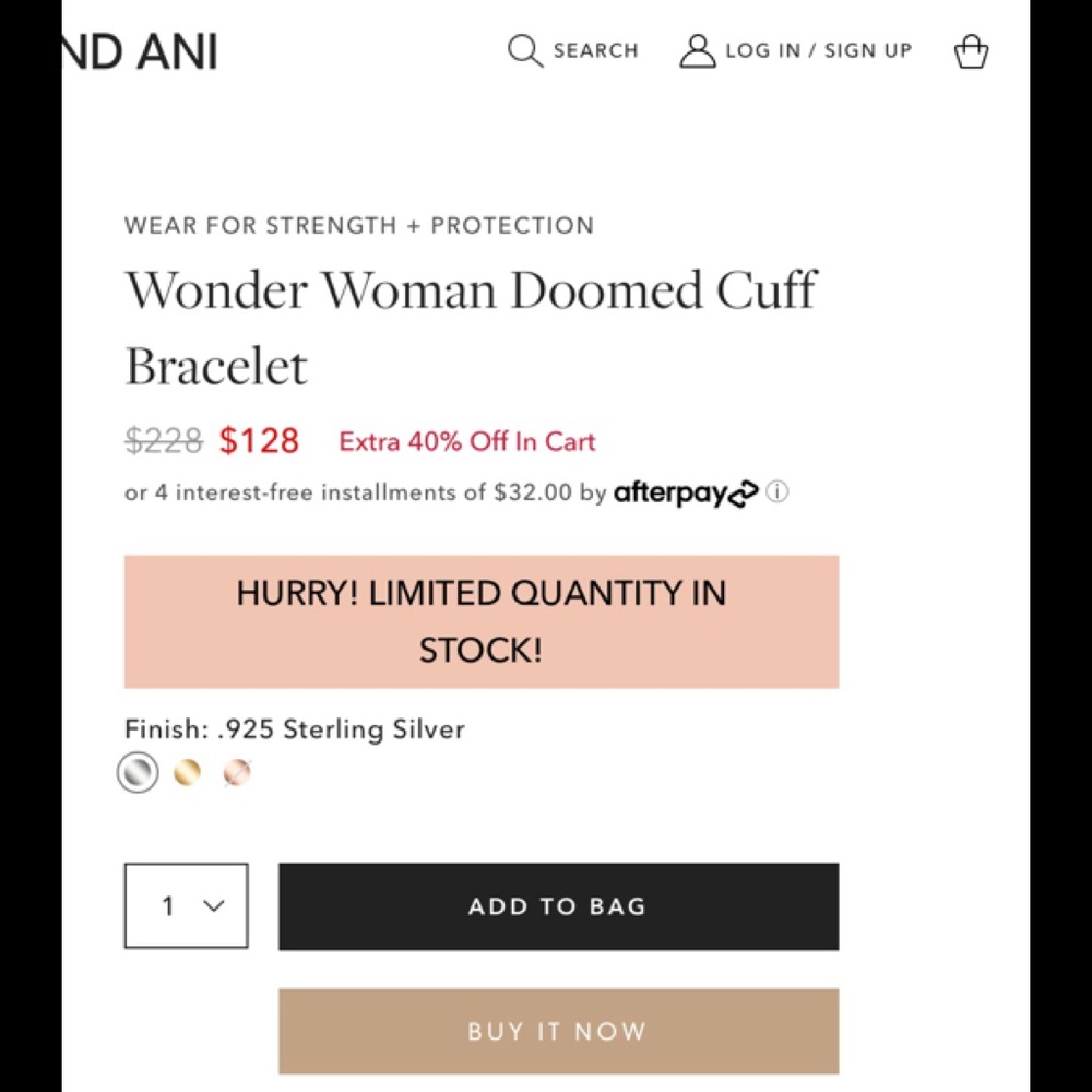 ALEX AND ANI (Wonder Woman Doomed Cuff Bracelet